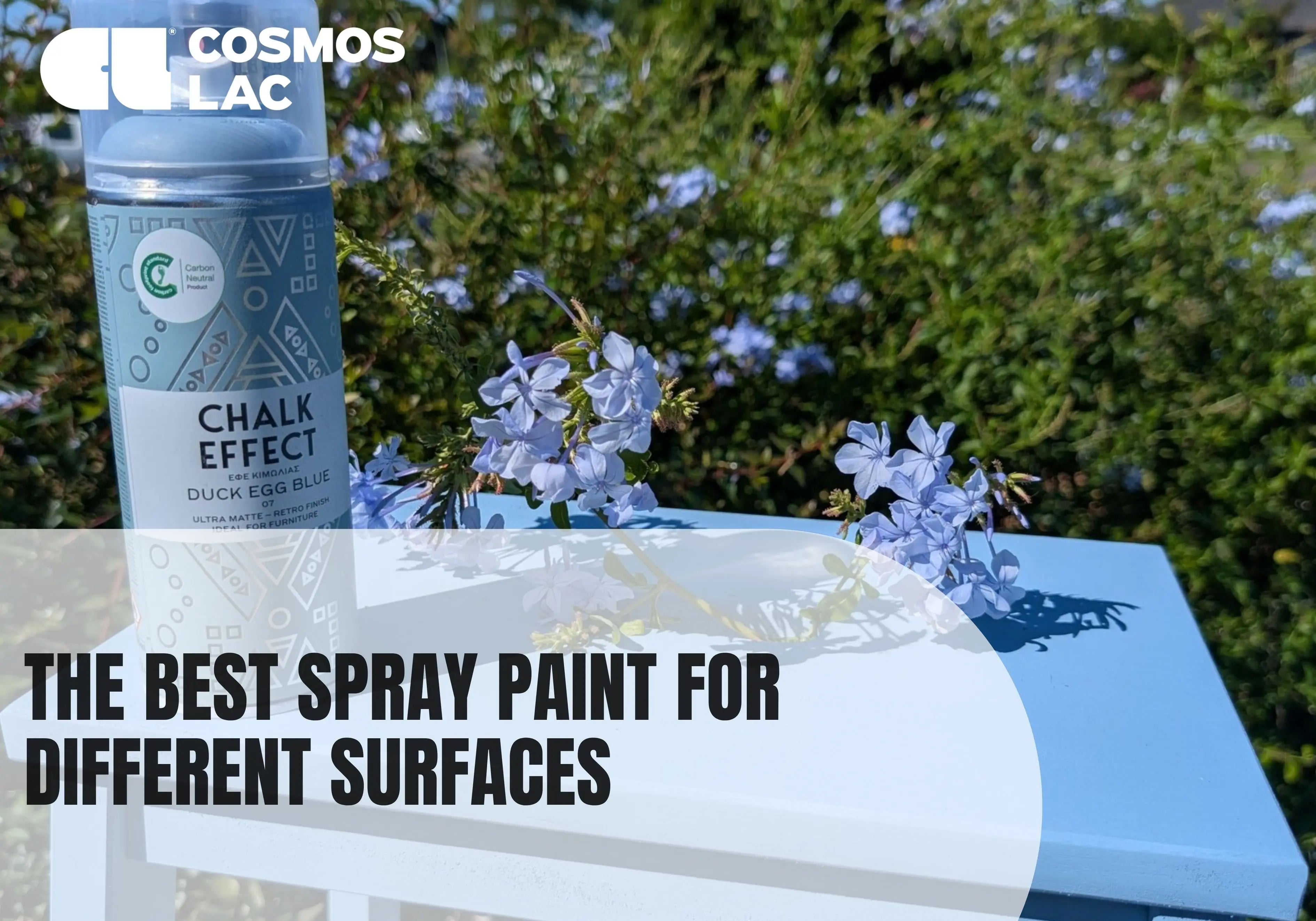 Blue spray painted wooden stepping stool makeover using Cosmos Lac Chalk Effect Duck Egg Blue for bedroom furniture DIY project