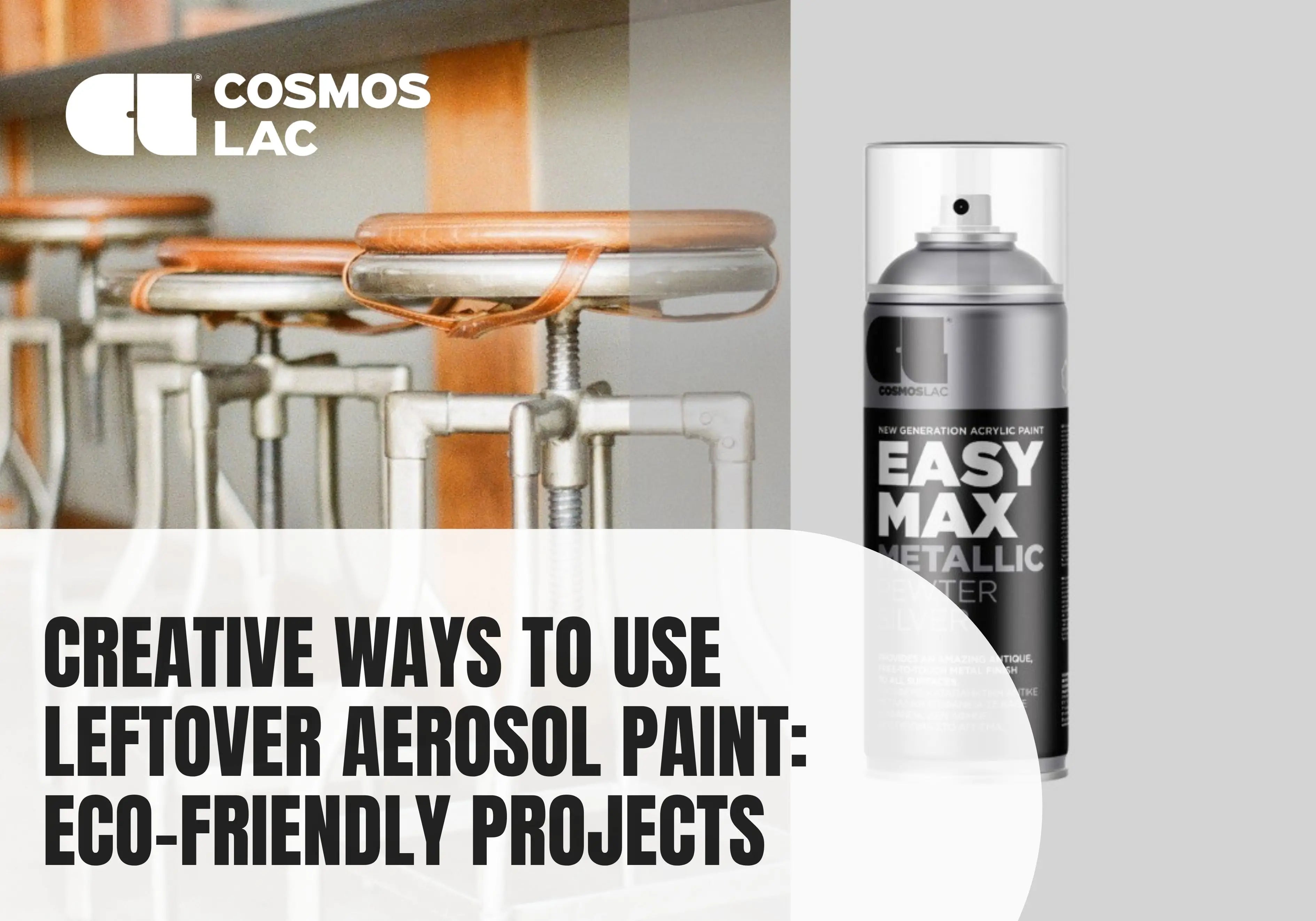 Modern furniture piece spray painted with pewter silver aerosol paint showing a satin metallic finish for DIY home decor