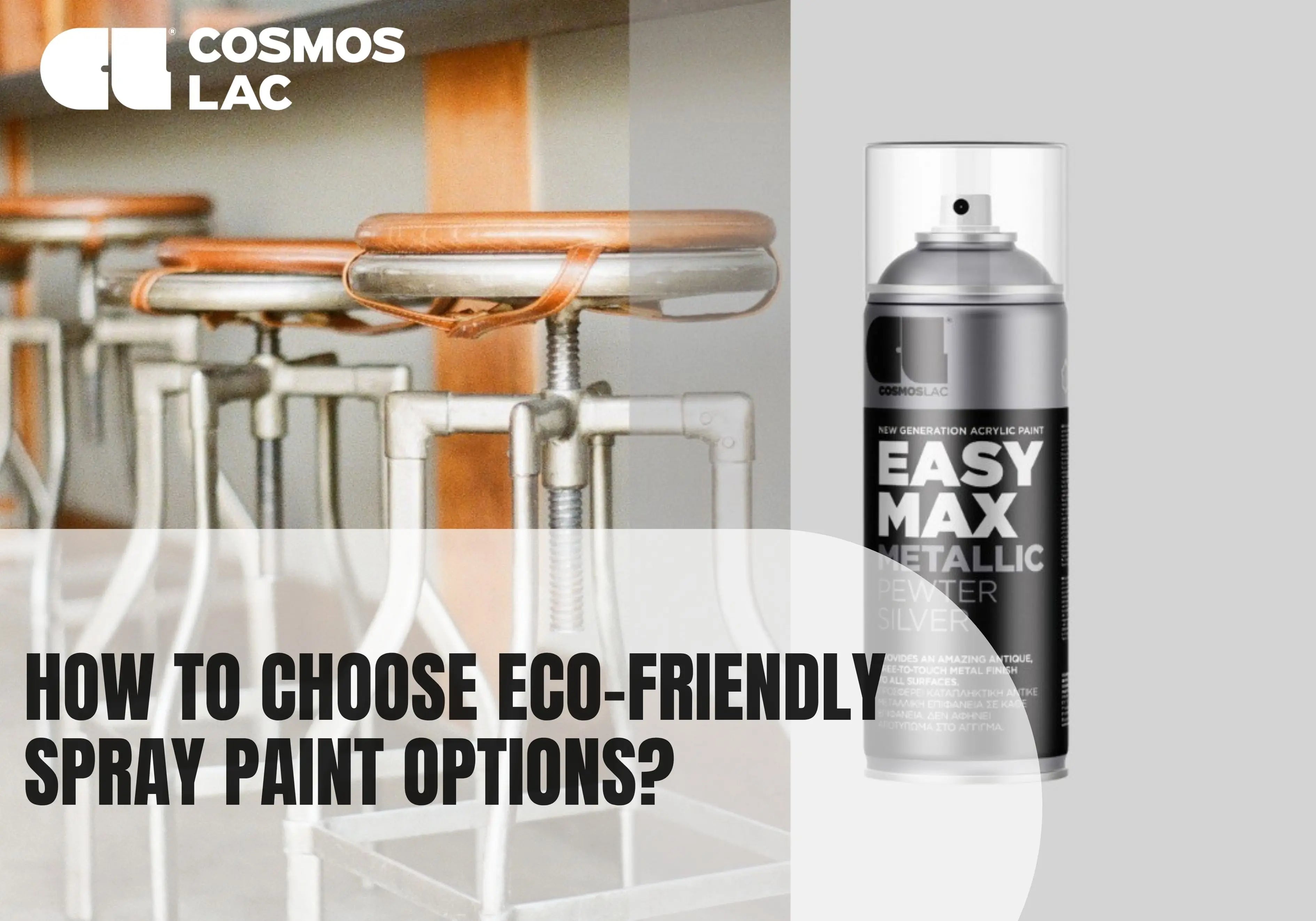 Furniture transformed with eco-friendly pewter silver spray paint in a satin metallic finish.