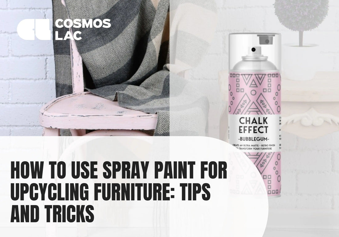 Transforming this beaten-up wooden chair using bubblegum pink chalk effect spray paint by Cosmos Lac